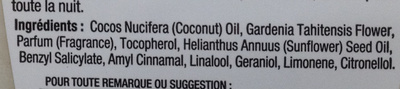 Huiles Coco et monoï 100% naturelle - Ingredients - fr