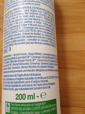 Spray Purifiant Aux 7 Huiles Essentielles Bio - Ingrédients - fr