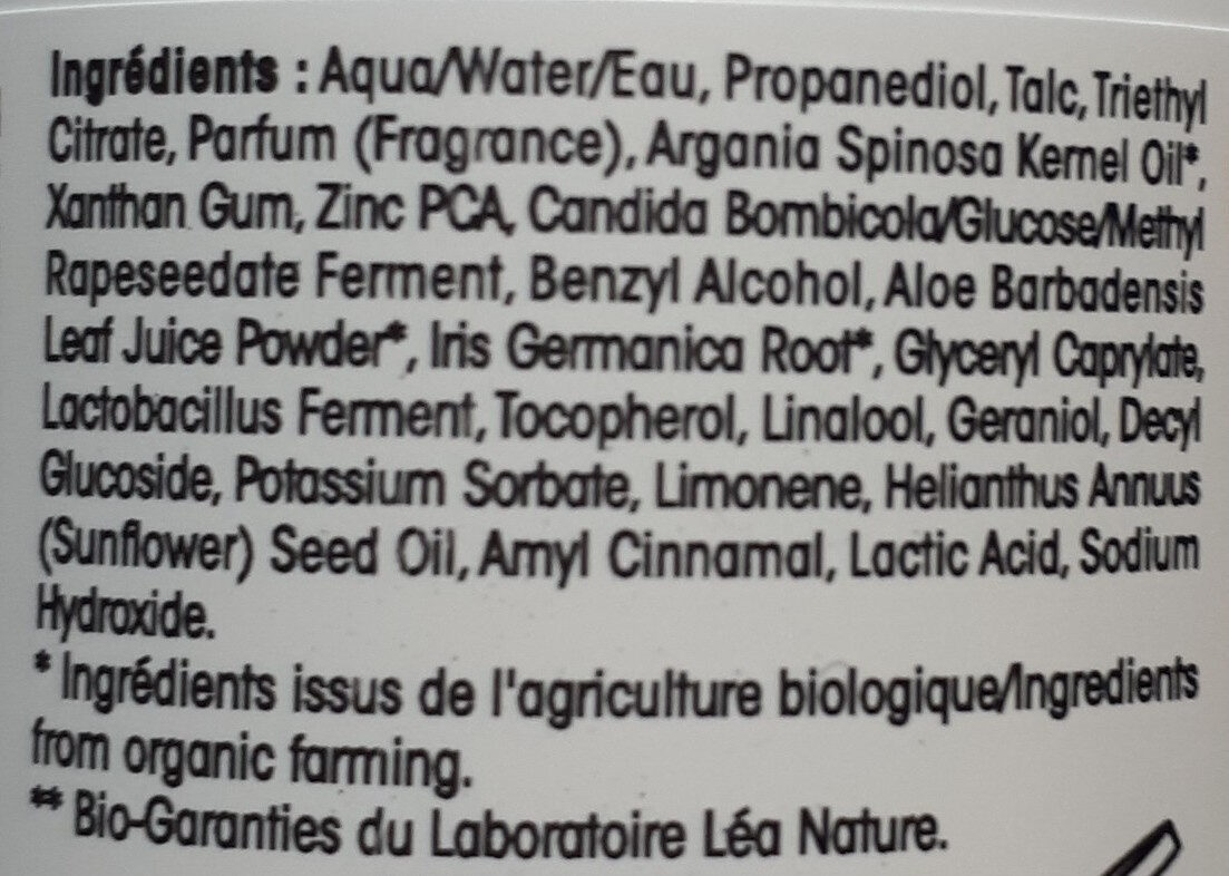 Déo-Soin Nourrit Huile d'antan bio - Ingredients - fr