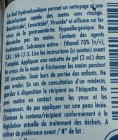 Bactidose Gel hygiène mains - Ingredients - fr