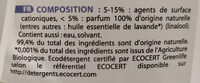 Fourmi Verte assouplissant à l'huile essentielle de lavande bio - Ingredients - fr