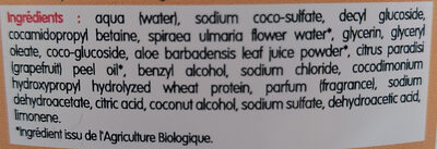 Shampooing douche pamplemousse bio - Ingredients
