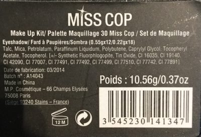 Miss Cop Palette De Maquillage 30 Couleurs - 1