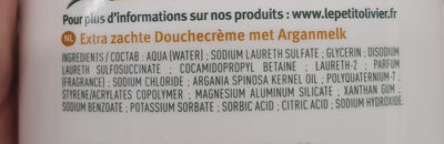 Crème Douche Extra douce Lait D'amande Hypoallergénique - Ingrédients - fr