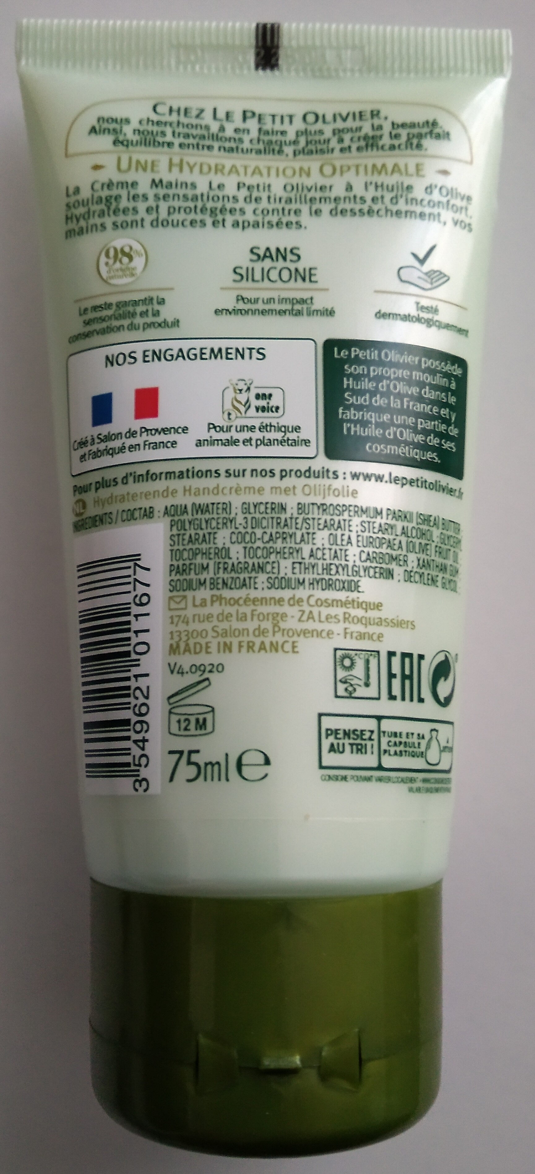 Crème mains hydratante à l'huile d'olive - Product - fr
