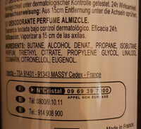 déodorant parfum musk 24h simply choice - Ingredients - es