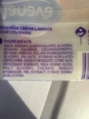 Manava - Crème Lavante Lait Et Miel / Hand-Waschcreme Milch & Honig [NFP] - Inhaltsstoffe - fr