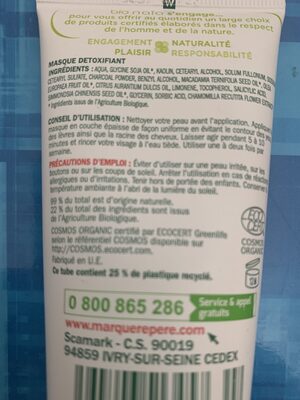 Masque Détox - Recycling instructions and/or packaging information