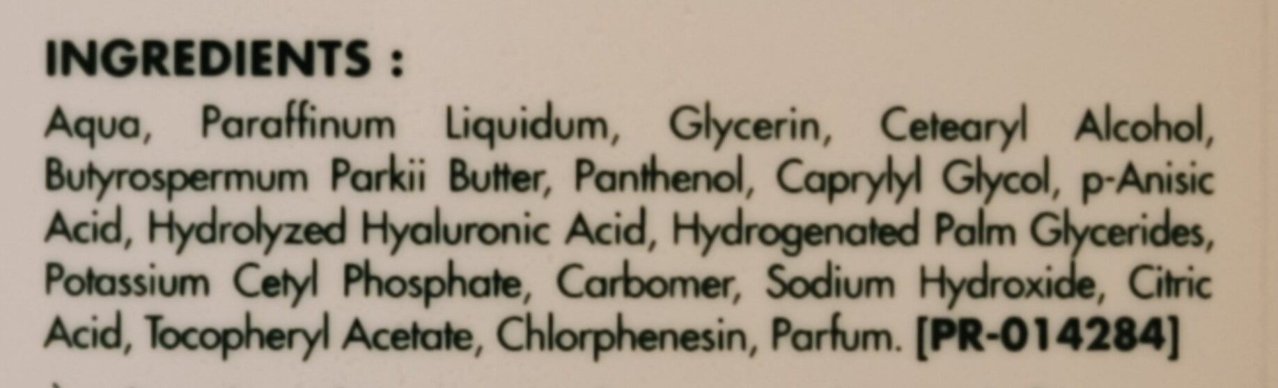 Lait Corporel Hydratant Quotidien - Ingredients - en