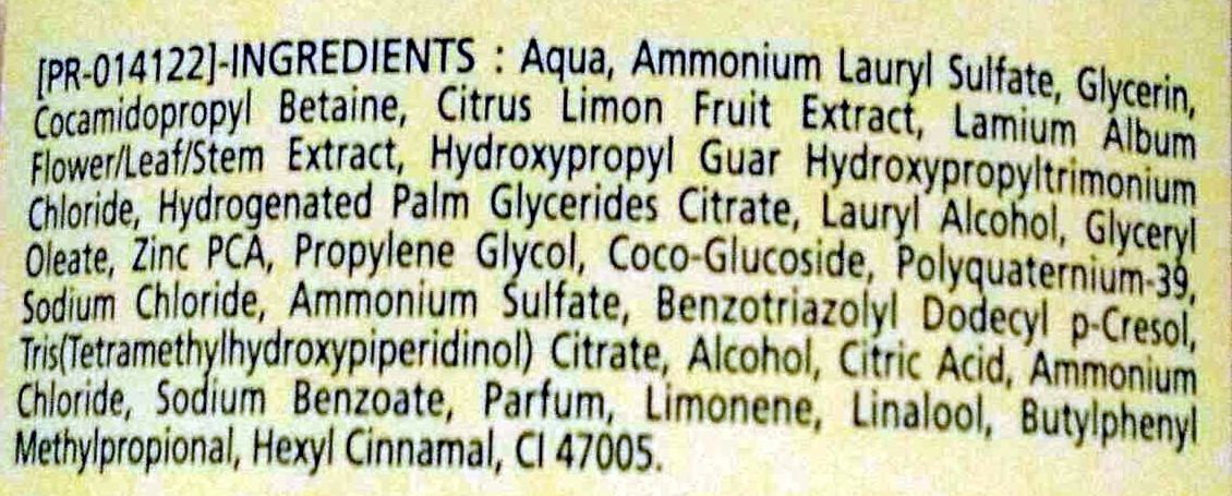 Shampooing Purifiant aux extraits d'Ortie et de Citron - Ingredients - fr
