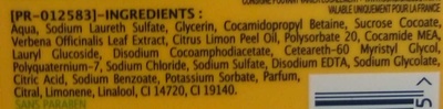 Verveine & Citron Gel douche Extra Doux - Ingredients