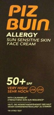 Allergy sun sensitive skin face cream 50+ - Product - fr