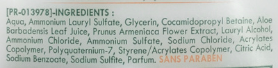 Douche & Bain crème hypoallergenique Sève d'Aloe Vera & Fleur d'Abricotier - Ingredients - fr