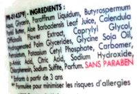 Lait Hydratant Hypoallergenique Sève d'Aloe Vera & Calendula - Ingredients - fr