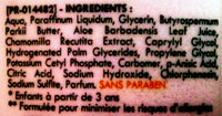 Lait Hydratant Hypoallergénique Sève d'Aloe Vera & Camomille - Ingredients - fr