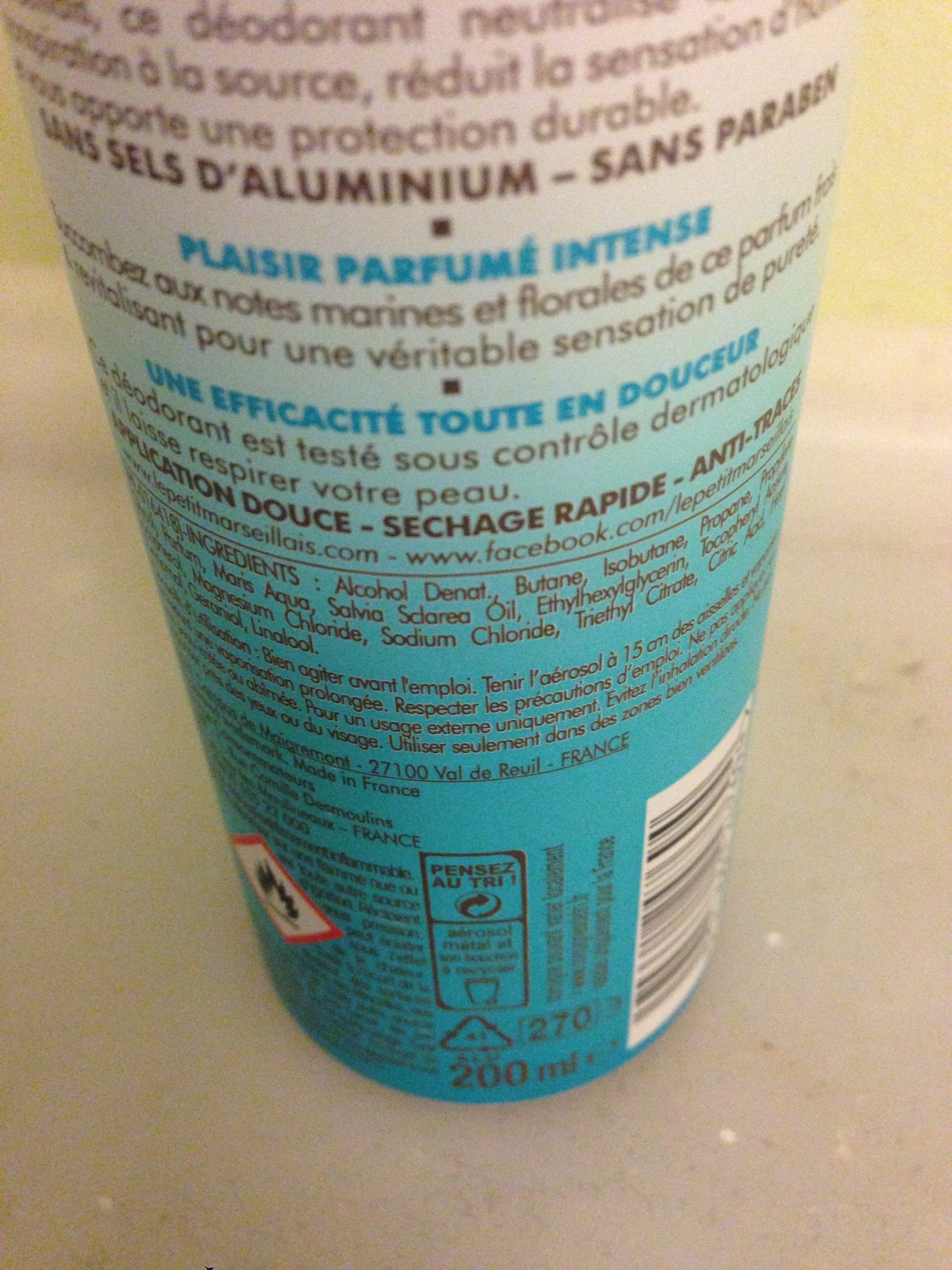 Déodorant soin marin fraîcheur 24h anti-traces - Inhaltsstoffe - fr