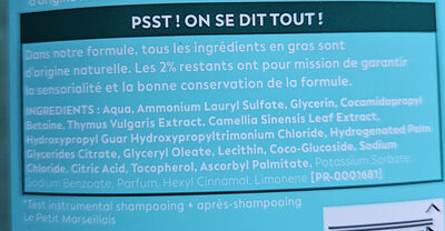 Le Petit Marseillais - Shampoo Detox Freshness, 250ml (8.8oz) - Ingrédients - fr