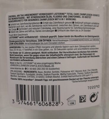 Listerine total care - Ingredients
