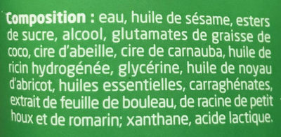 Crème de douche gommante Bouleau - Ingredients