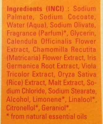 Savon végétal au calendula - Ingredients - fr