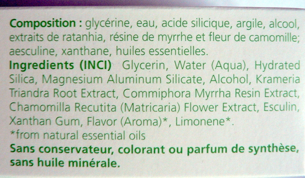 Gel dentifrice végétal - Weleda - Ingredients - fr