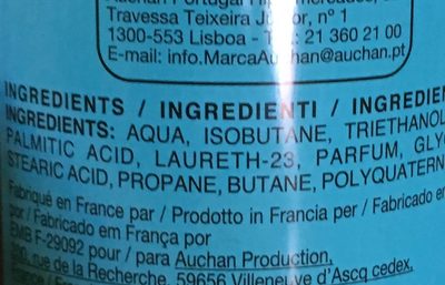 Mousse à raser Auchan - Ingredients - fr