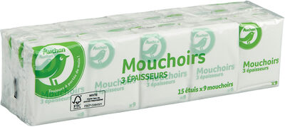 Auchan essentiel mouchoirs etuis x15 - Tuote - fr