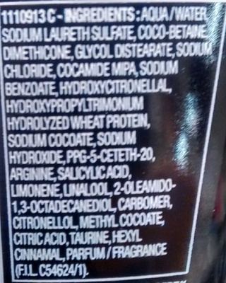 Arginine resist X3 shampooing renforçateur - Ingredients - fr