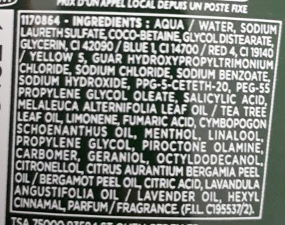 Shampooing apaisant Phytoclear Antipelliculaire - Ingredients