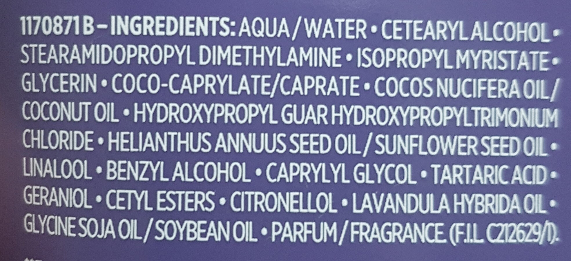 Lavender Hydrating Conditioner - Ingrédients - en