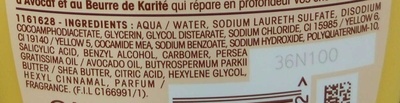 Ultra Doux Shampooing Nourrissant Huile d'Avocat et Beurre de Karité - Ingrédients - fr