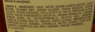 Ultra Doux Le shampooing merveilleux Huiles d'Argan et Camélia (maxi format) - Ingredients