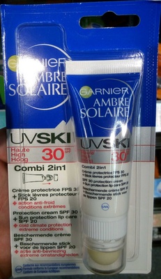Ambre Solaire UV Ski 30 Combi 2in1 Crème protectrice + Stick lèvres protecteur - Produto