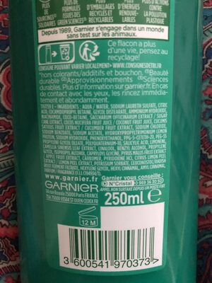 Fructis hydra pure coconut water - Ingredients - fr