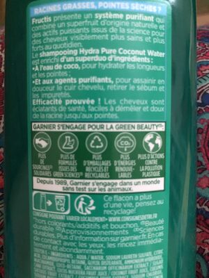 Fructis hydra pure coconut water - Recycling instructions and/or packaging information
