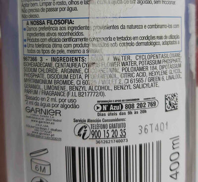 agua micelar sensitive - Ingredients