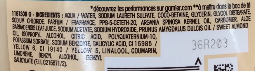Ultra Doux Shampooing crème nutrition Richesse d'Argan - Ingrédients - fr