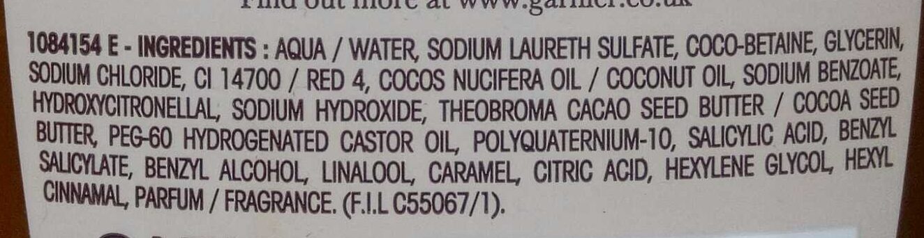 Coconut oil Shampoo - Ingredients - fr