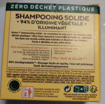 Shampooing solide camomille - Ingredients - fr