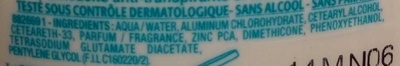 Anti-Transpirant Bacti-Pur Zinc Fraîcheur saine 48H - Ingredients - fr