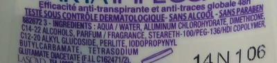Anti-transpirant Impeccable 48H - Ingrédients - fr