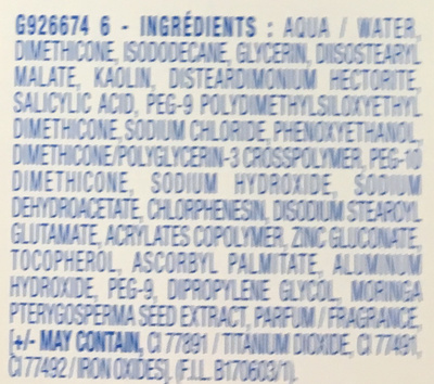Hydratant teinté protecteur anti-imperfections Dermo Defense - Ingredients - fr