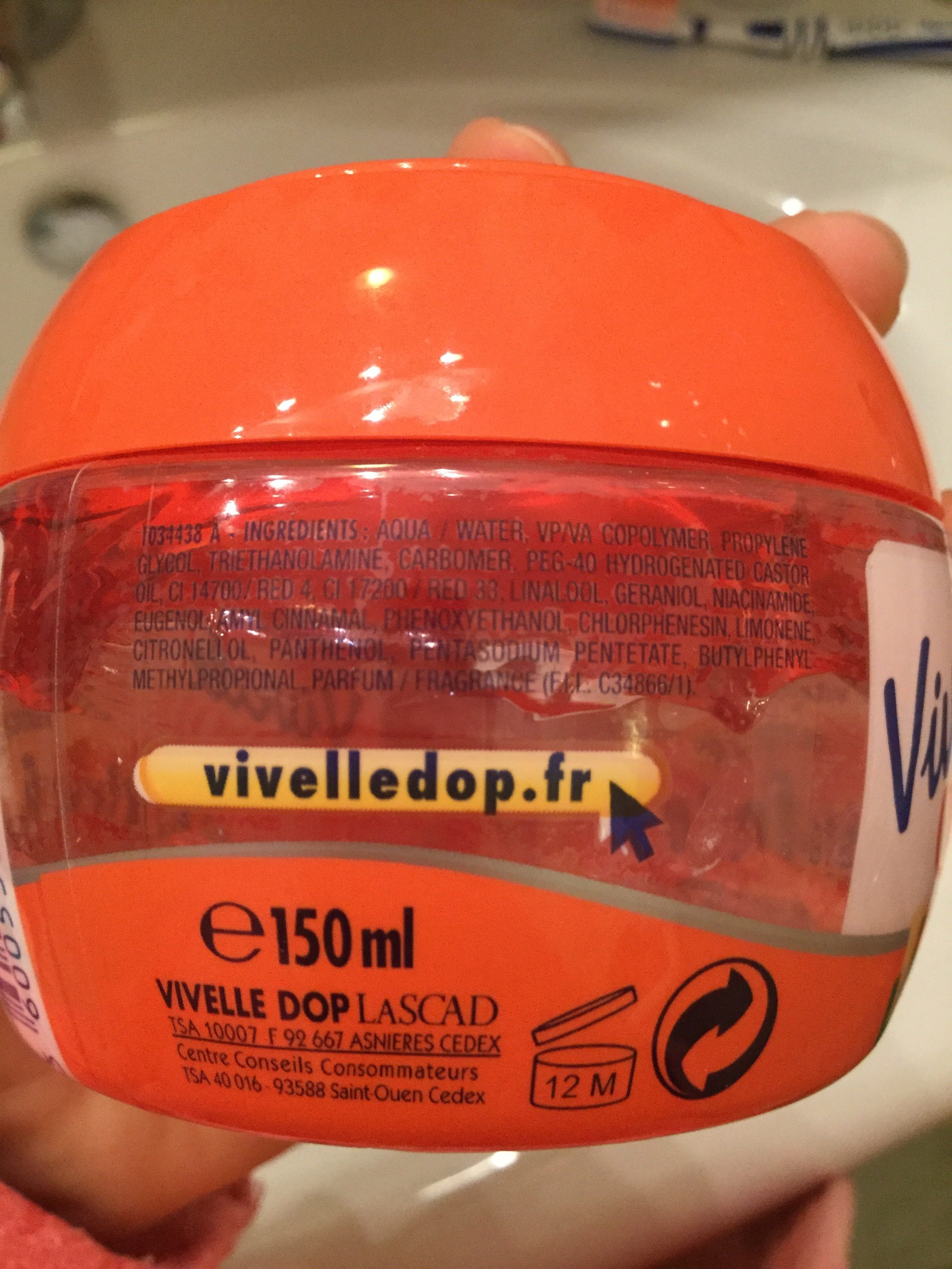 150ML Gel Fixation Extra Forte Vivelle Dop - Ингредиенты - fr