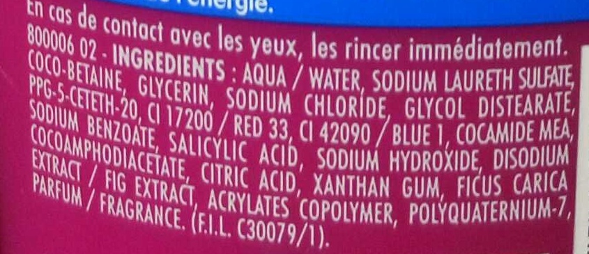 Douche Crème Nourissante au lait de Figue d'Anatolie - Inhaltsstoffe - fr