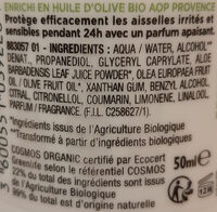Déodorant Bio senteur Lavande - Ingrédients - fr