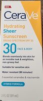 CereVe hydrating sheer sunscreen - Tuote - en