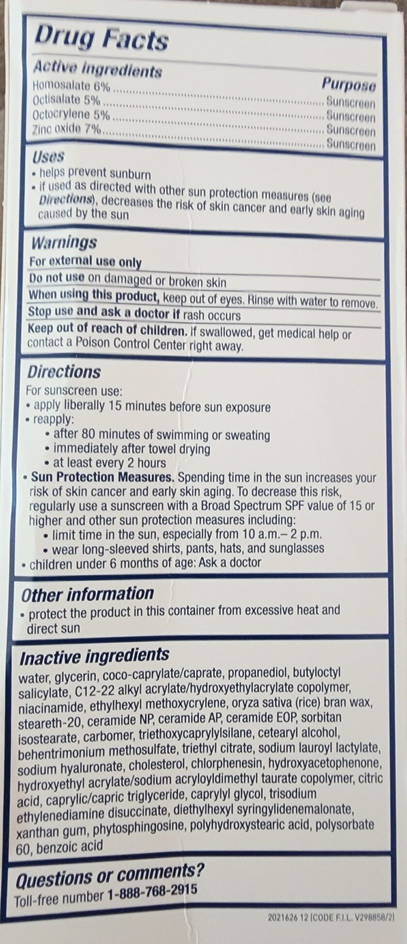 CereVe hydrating sheer sunscreen - Ingrédients - en