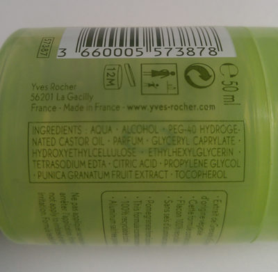 Déodorant fraicheur - Grenade d'Espagne - Ingredients