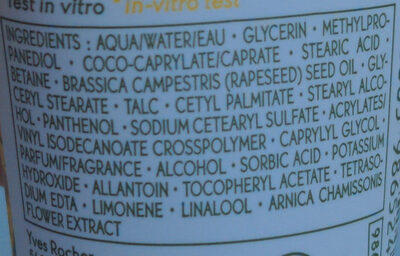 Crème Mains Hydratante Pur Arnica - Ingredients