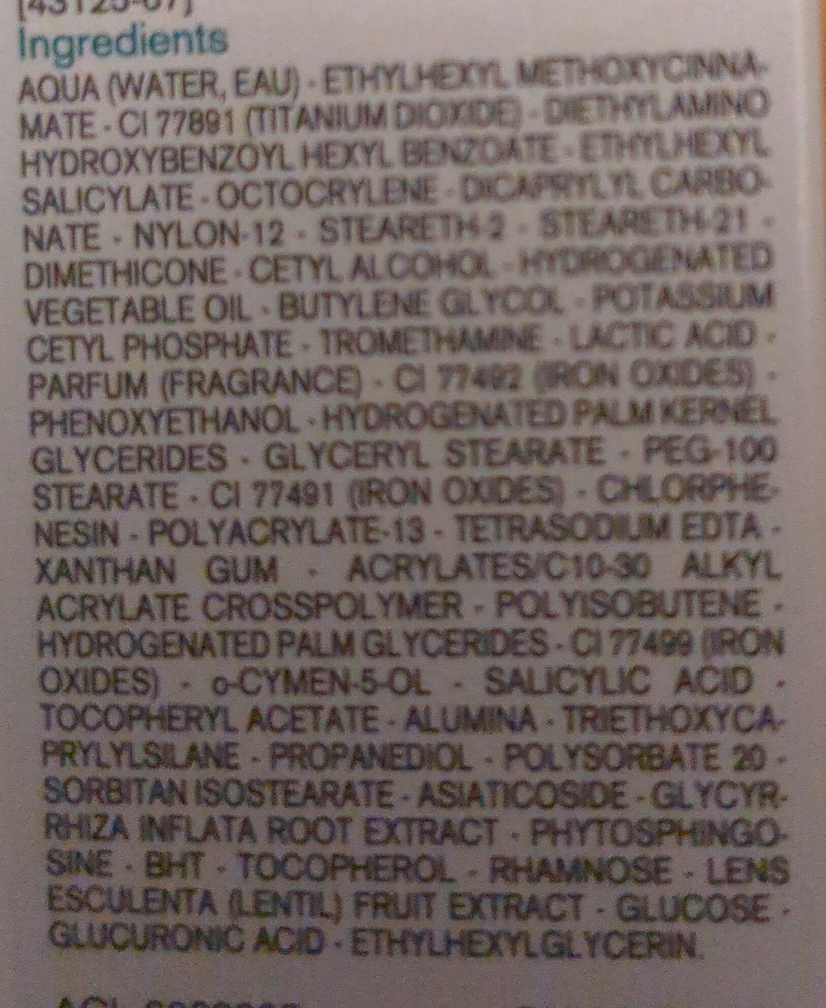 Hyséac 3-REGUL SPF30 - Ingredients - fr